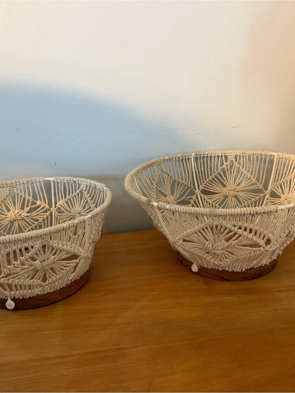 Handwoven Cream Macramé Decorative Bowl - Home Accents